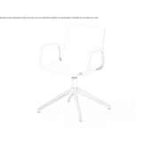 Technopolymer office chair on trestles, with armrests Herdecke