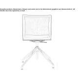 Polypropylene office chair with height adjustment and 4-arm base Pauna