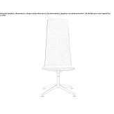 Office chair with high backrest and 4-arm base Ajak