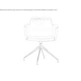 Leather trestle office chair with armrests Silves
