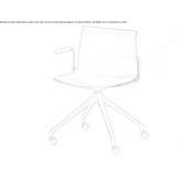 Technopolymer swivel office chair with armrests Vihanti
