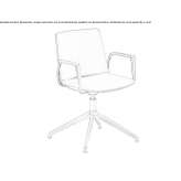 Upholstered office chair on trestles with armrests Herdecke