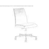 Leather office chair with height adjustment and 5-arm base Soliers