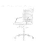 Office chair upholstered in leather Burrel