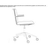 Height-adjustable office chair on wheels and 5-arm base Pauna
