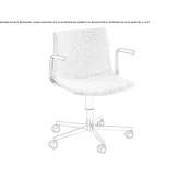 Upholstered office chair with height adjustment and armrests Vihanti