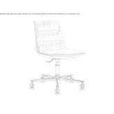 Swivel leather office chair on wheels with 5-arm base Bihorel