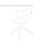 Swivel chair made of polypropylene, on trestles, with armrests Fritch