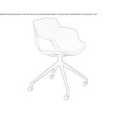 Upholstered chair on wheels Buchdorf