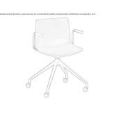 Upholstered office chair on trestles with armrests Vihanti