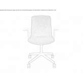 Office chair on wheels with armrests and 4-Spoke base Holic
