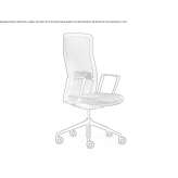 Mesh office chair with armrests and 5-arm base Arzl