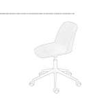 Fabric swivel chair with 5-star base and wheels Fritch