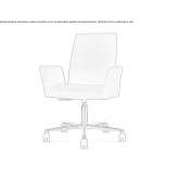 Height-adjustable fabric office chair with wheels and 5-arm base Soliers