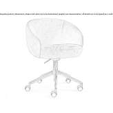 Swivel armchair with 5-star base and wheels Porlezza