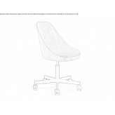 Oak office chair with 5-star base and integrated cushion Luingne