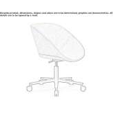 Height-adjustable office chair on wheels and 5-arm base Doganbey