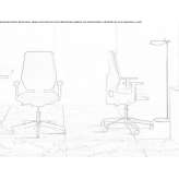Height adjustable fabric office chair with armrests Monreal