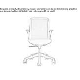 Nylon® office chair with armrests and 5-arm base Charneux