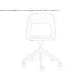 Height-adjustable fabric office chair on wheels Toury