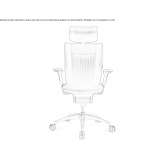 Office chair upholstered in leather with headrest Mariel