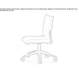Height-adjustable leather office chair with wheels and 5-arm base Patzite