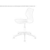 Plastic swivel office chair with 5-arm base Ossana