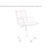 Height-adjustable office chair on wheels and 5-arm base Isny
