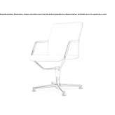Leather office chair with 4-arm base Burrel
