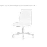 Fabric office chair on wheels with 5-arm base Soliers