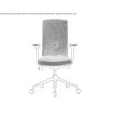 Office chair on wheels with armrests and a base with 5 arms Seda