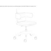 Height-adjustable fabric office chair with armrests and 5-arm base Lannion