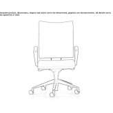 Fabric office chair on wheels with armrests and 5-arm base Gasselte