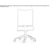 Fabric office chair on wheels with 5-arm base Gasselte