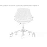 Fabric office chair on wheels with 5-arm base Veinge