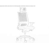 Upholstered office chair with height adjustment and headrest Lannilis