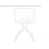 An office chair made of tanned leather on trestles, with armrests Chalampe