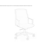 Swivel leather office chair with armrests Pontacq