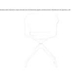 Polypropylene office chair on trestles with armrests Chalampe