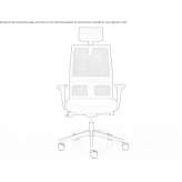 Swivel office chair with high backrest and height adjustment Udine