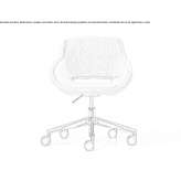 Office chair upholstered in fabric on wheels with a base with 5 arms Massagno