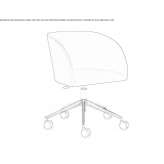 Height-adjustable fabric office chair with wheels and armrests Radstadt