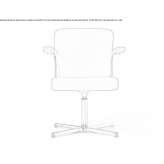 Leather office chair with armrests and 4-arm base Vrana
