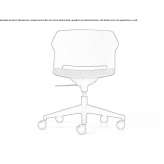 Polypropylene office chair with height adjustment and wheels Chalampe