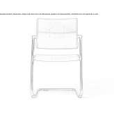 Cantilever leather reception chair with armrests Guisando