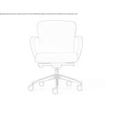 Height-adjustable leather office chair with wheels and 5-arm base Vrana