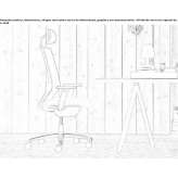 Upholstered office chair with height adjustment and headrest Huanusco