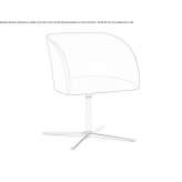 Fabric office chair with armrests and 4-arm base Radstadt