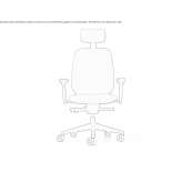 Height-adjustable fabric office chair with armrests and 5-arm base Kyllburg
