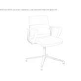 Swivel leather office chair with armrests Pisa